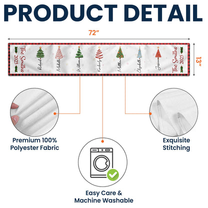 Christmas Family Tree - Personalized Table Runner