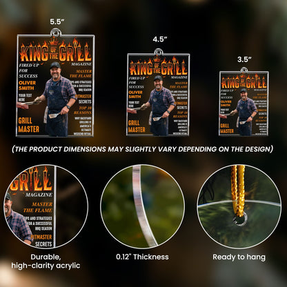 King Of The Grill Magazine Gift For Grill Master - Personalized Ornament