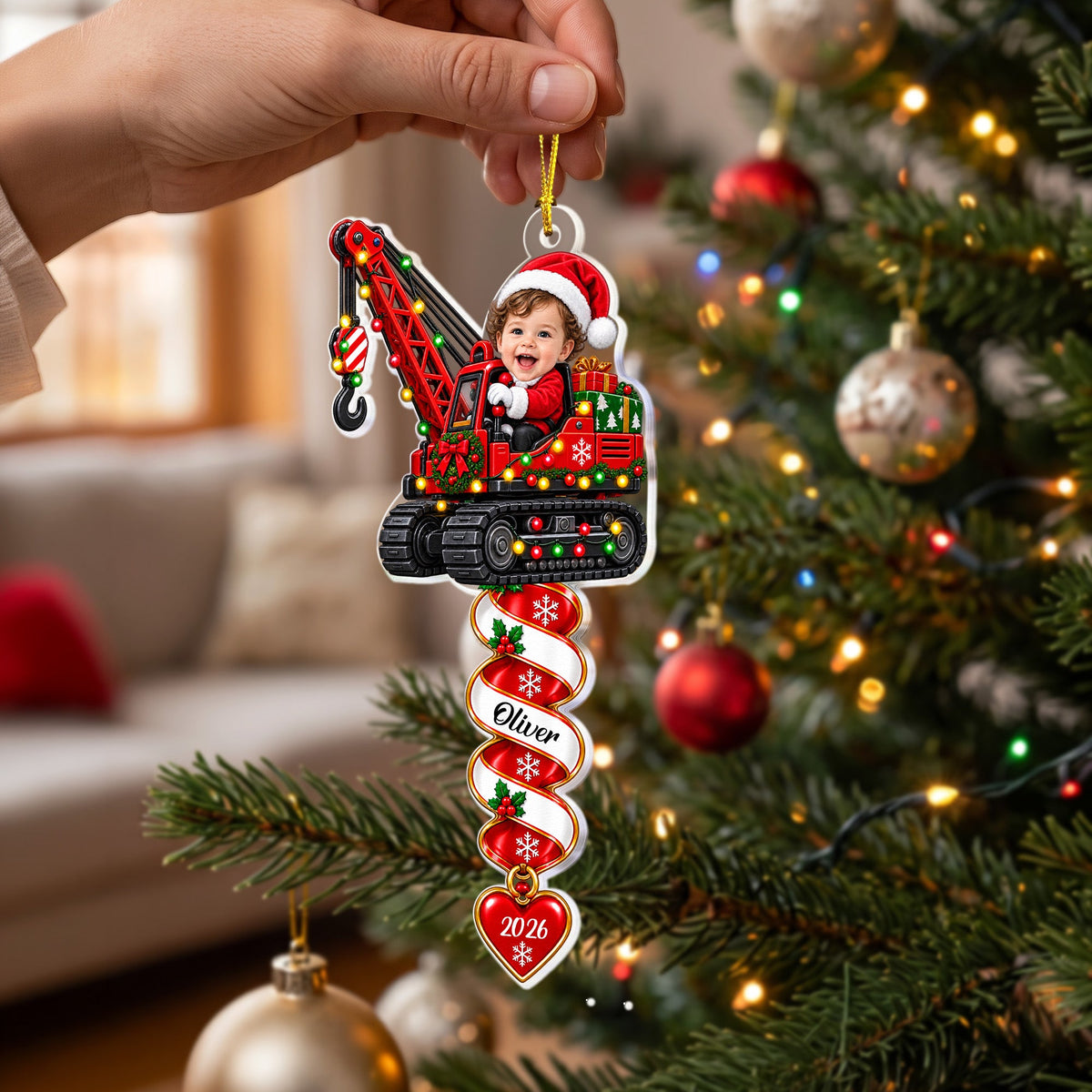 Custom Name Spiral Ornament Christmas, Ornament Gifts For Kids - Personalized Ornament