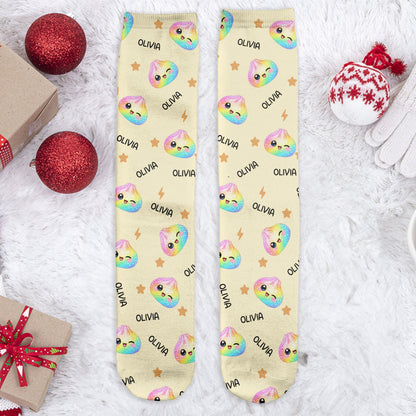 Cute Dumpling Custom Name - Personalized Socks