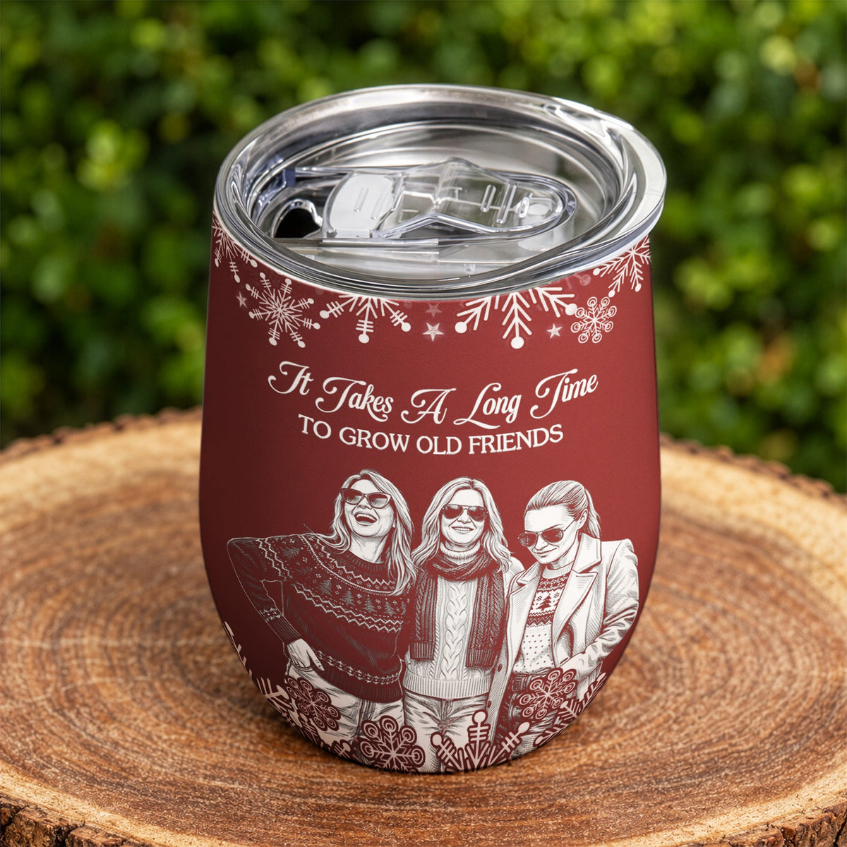 No One Will Ever Be As Entertained By Us Custom Photo Sketch Line Art - Personalized Wine Tumbler