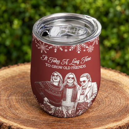 No One Will Ever Be As Entertained By Us Custom Photo Sketch Line Art - Personalized Wine Tumbler