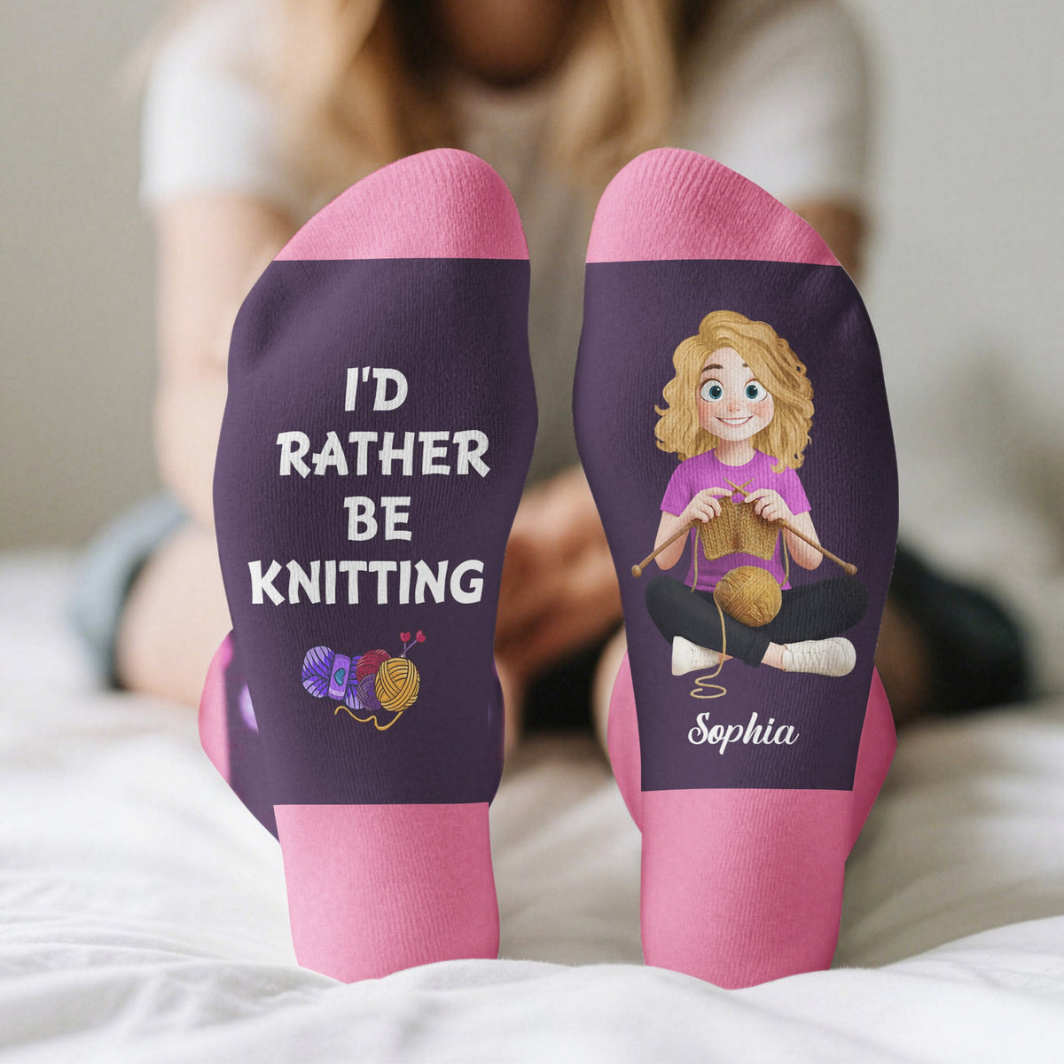 Knitting Funny Quote Gift For Knitting Lover - Personalized Socks
