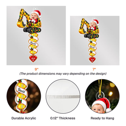 Custom Name Spiral Ornament Christmas, Ornament Gifts For Kids - Personalized Ornament