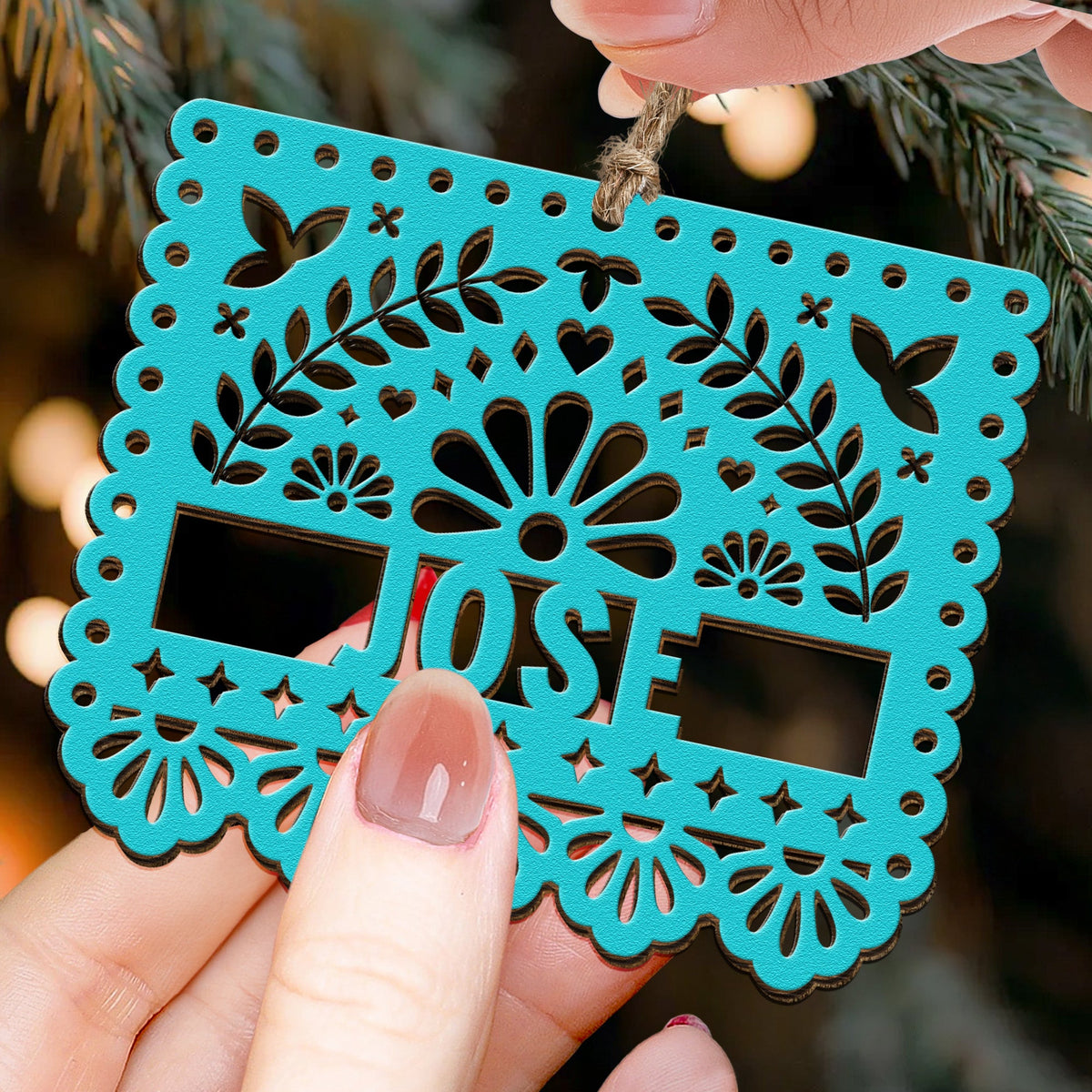 Custom Papel Picado Ornament Gift For Family Mom Dad - Personalized Ornament