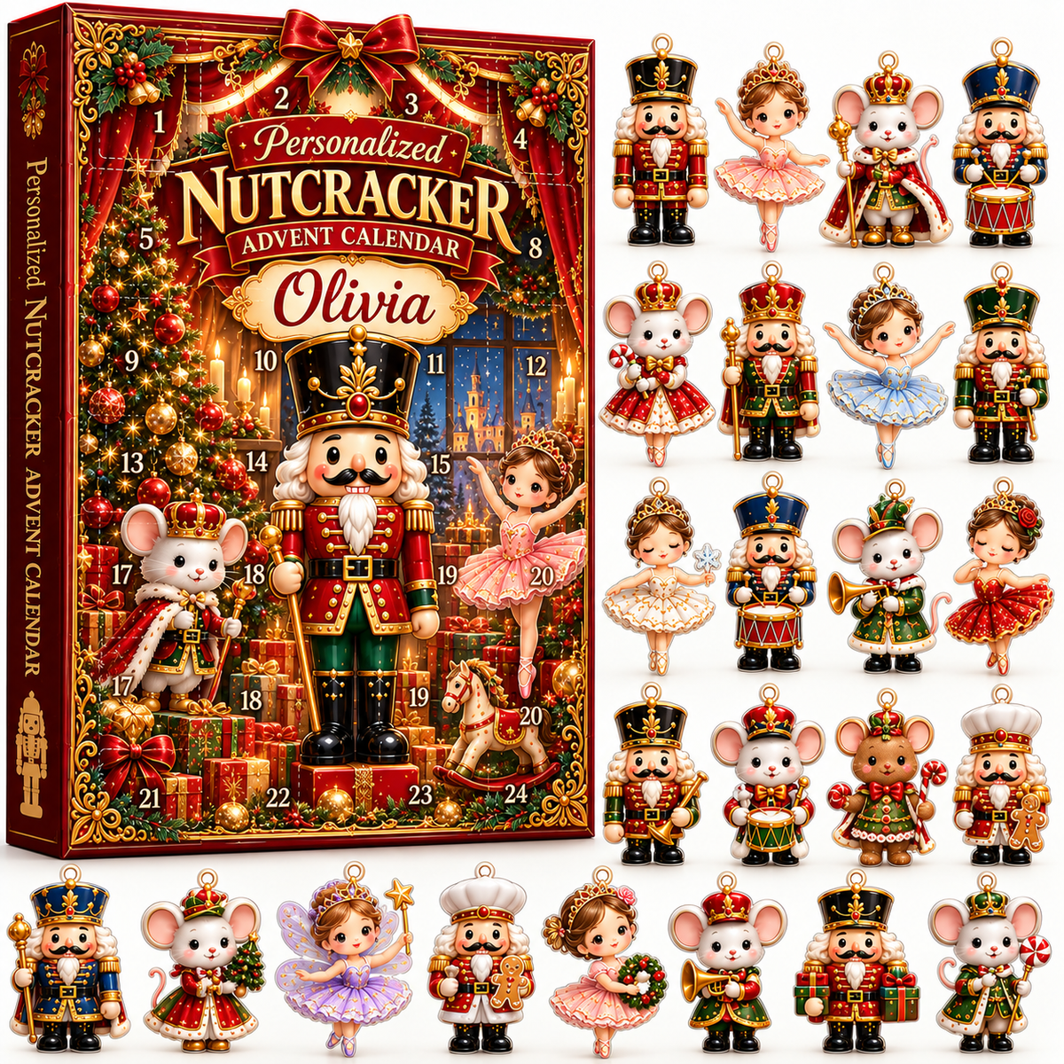 Personalized Magical Nutcracker Advent Calendar 2026 – 2D Acrylic Christmas Countdown