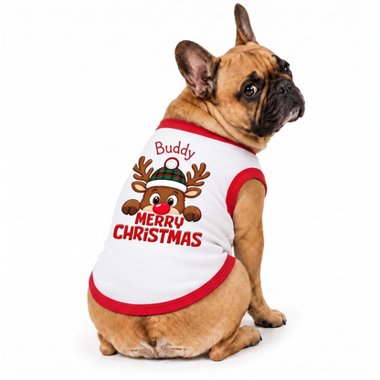 Custom Name Reindeer Family Matching Christmas Pajamas With Pet