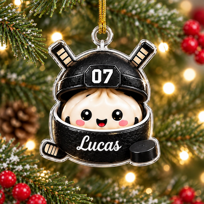 Personalized Sports Dumpling Ornament, Custom Name Football Baseball Hockey Golf Christmas Gift