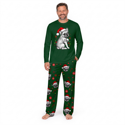 Cute French Bulldog Santa Hat Matching Christmas Pajamas