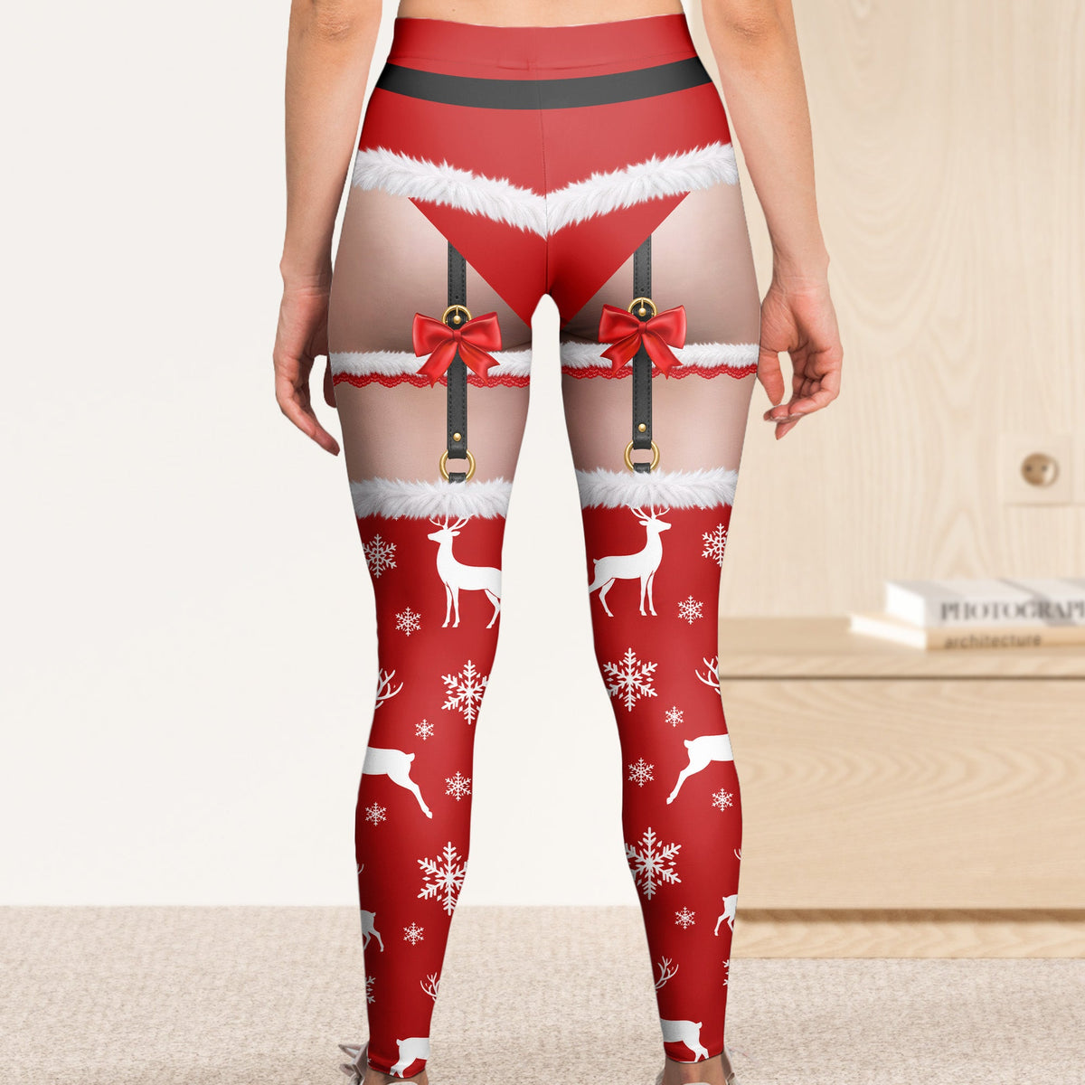 Funny Santa Nice List Pants, Holiday Gag Gift, Cute Xmas Characters - Personalized Leggings