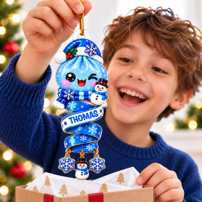 Cute Dumpling Kids Character - Personalized Acrylic Ornament - Christmas Gift for Daughter, Son, Kids