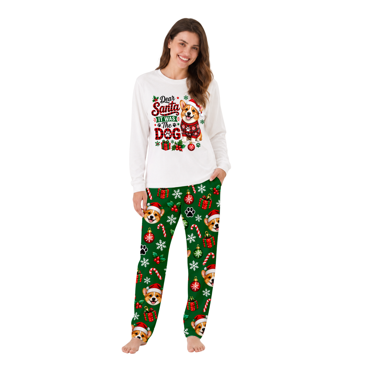 Custom Pet Face Dear Santa It Was The Dog Family Sleepwear Christmas