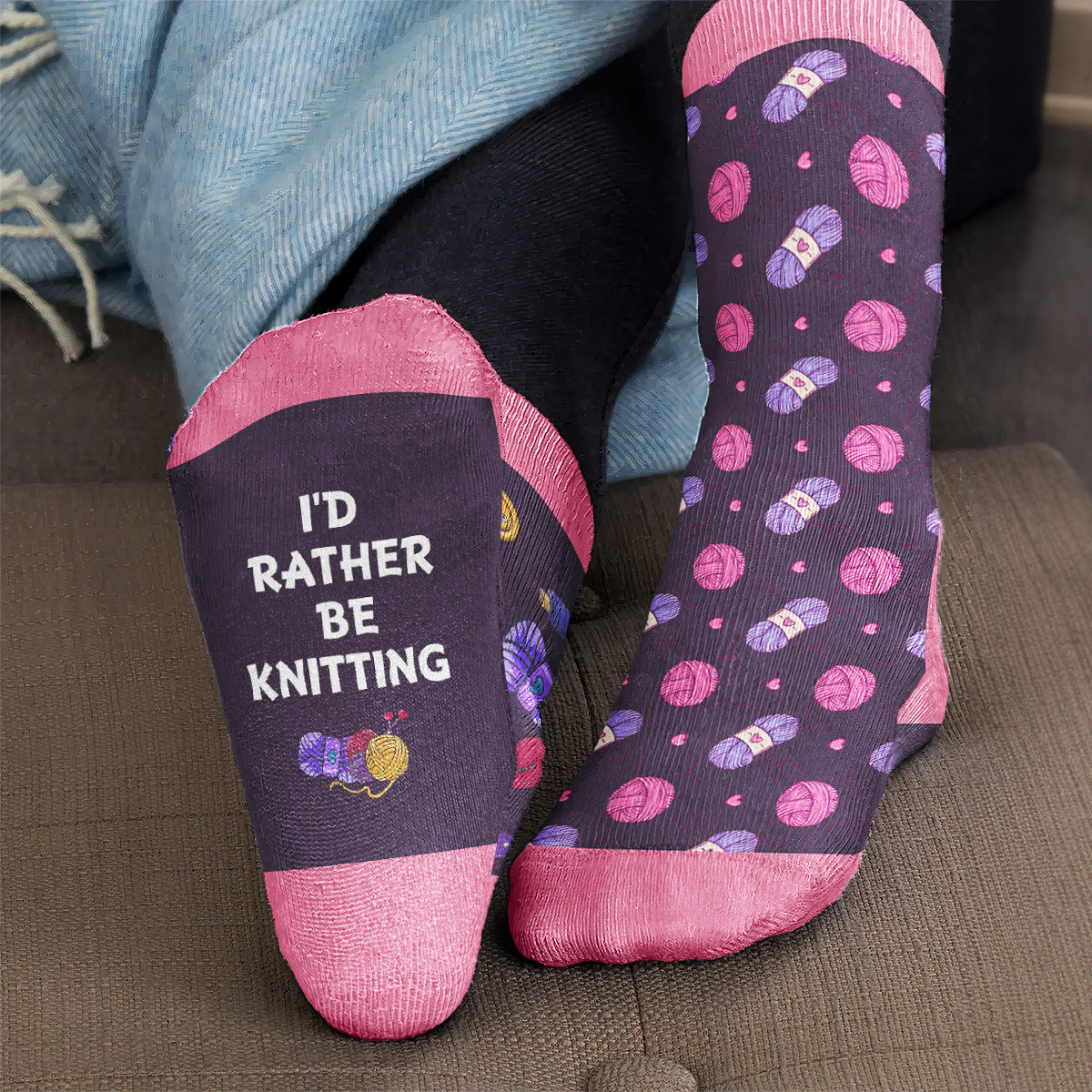 Knitting Funny Quote Gift For Knitting Lover - Personalized Socks