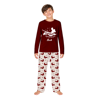Merry Christmas Dachshund Matching Family Christmas Pajamas With Pet