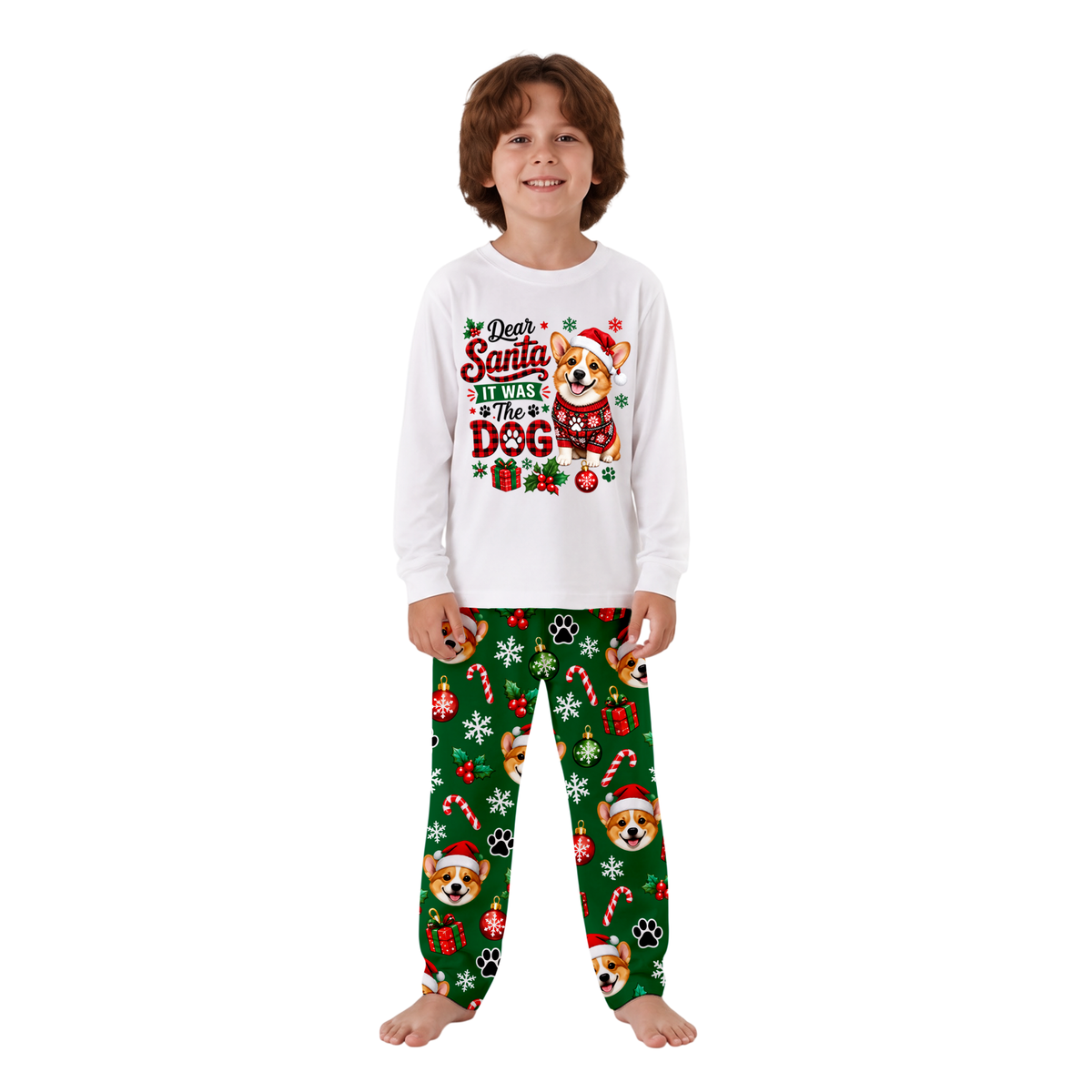 Custom Pet Face Dear Santa It Was The Dog Family Sleepwear Christmas