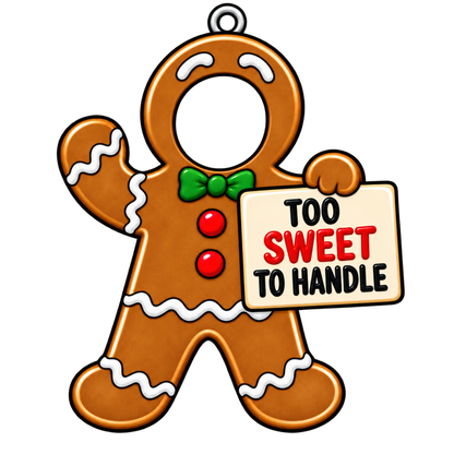 Too Sweet To Handle - Personalized Funny Gingerbread Custom Face Christmas Ornament