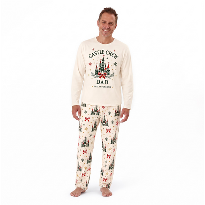 Festive Castle Crew Personalized Family Christmas Pajamas With Pet