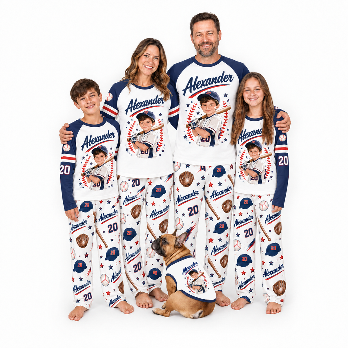 Personalized Baseball Player Photo Pajamas Set