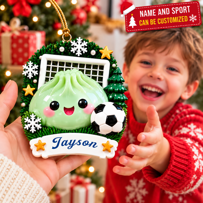Dumpling Christmas Sports - Personalized Custom Shape Mica Ornament - Christmas Gift For Kids, Friends