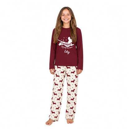 Merry Christmas Dachshund Matching Family Christmas Pajamas With Pet