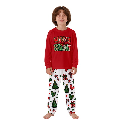 Festive Merry And Bright Family Christmas Pajamas With Pet