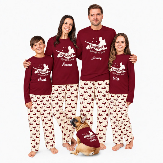 Merry Christmas Dachshund Matching Family Christmas Pajamas With Pet