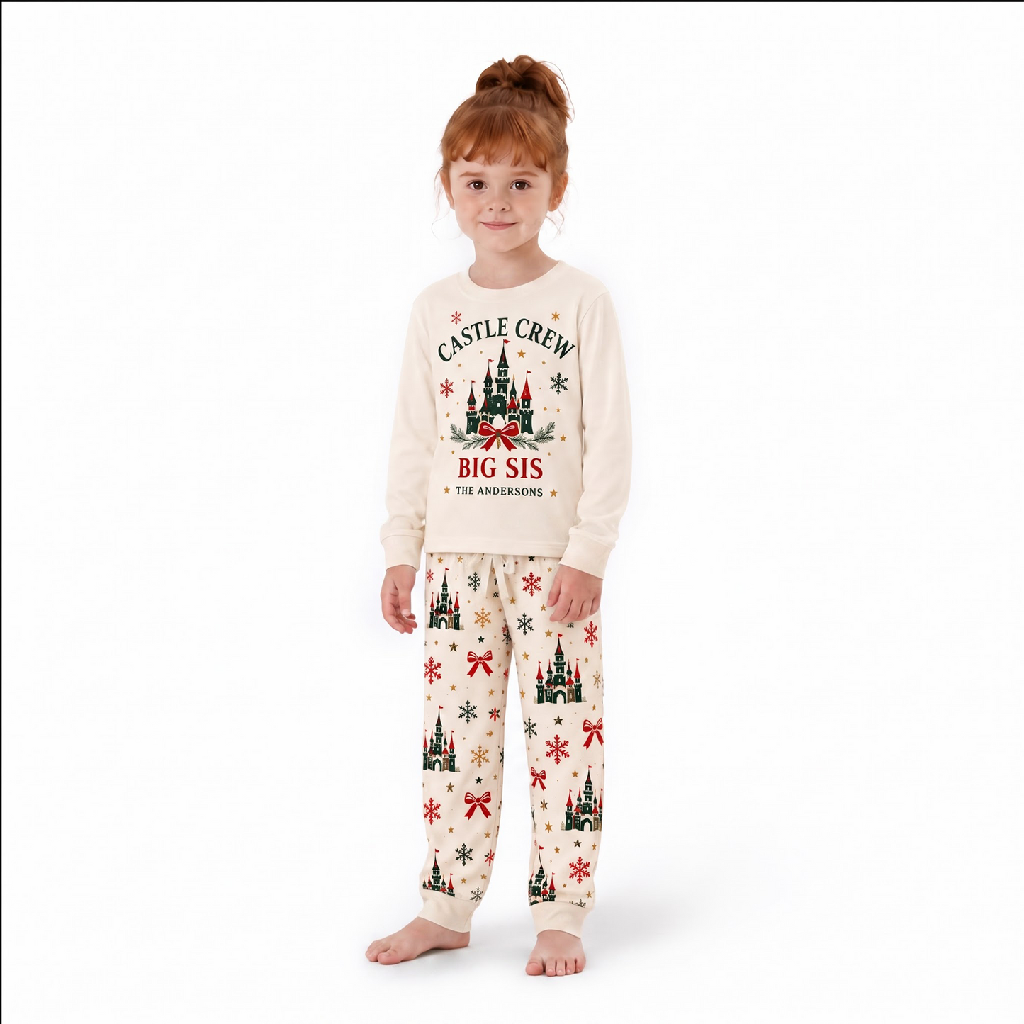 Festive Castle Crew Personalized Family Christmas Pajamas With Pet