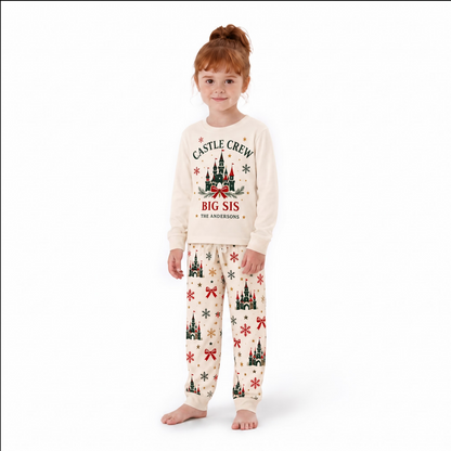Festive Castle Crew Personalized Family Christmas Pajamas With Pet