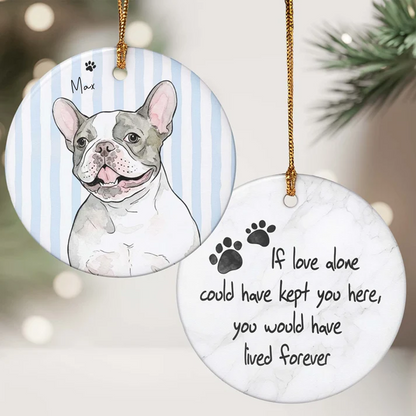 Custom Pet Watercolor Forever In My Heart Memorial Pet Loss Gifts - Personalized Ornament