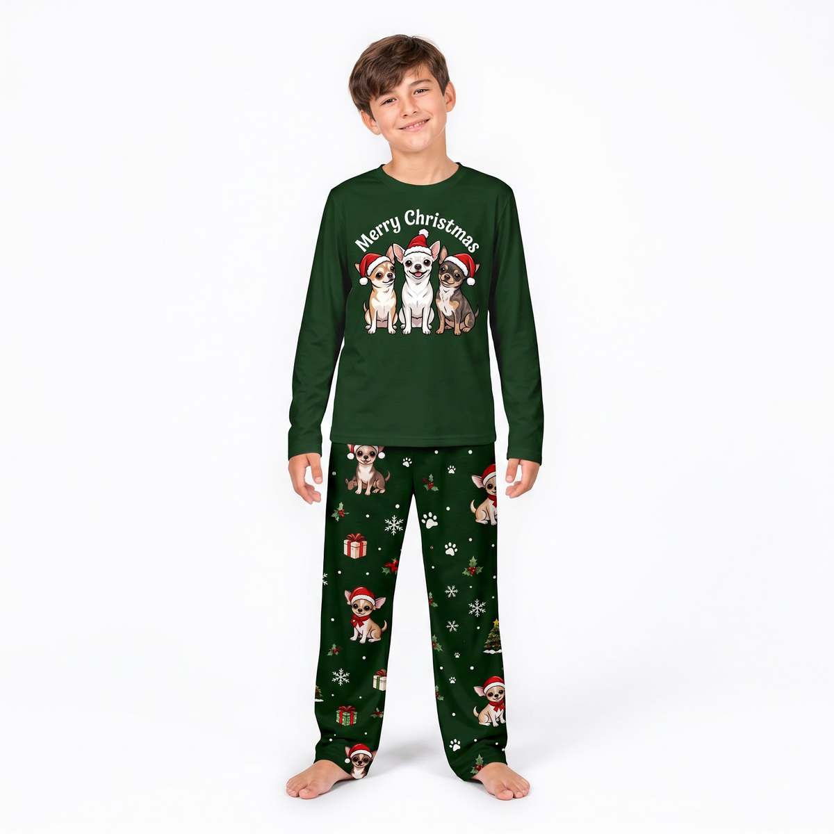 Cute Chihuahua Merry Christmas Dog Lover Matching Family Christmas Pajamas