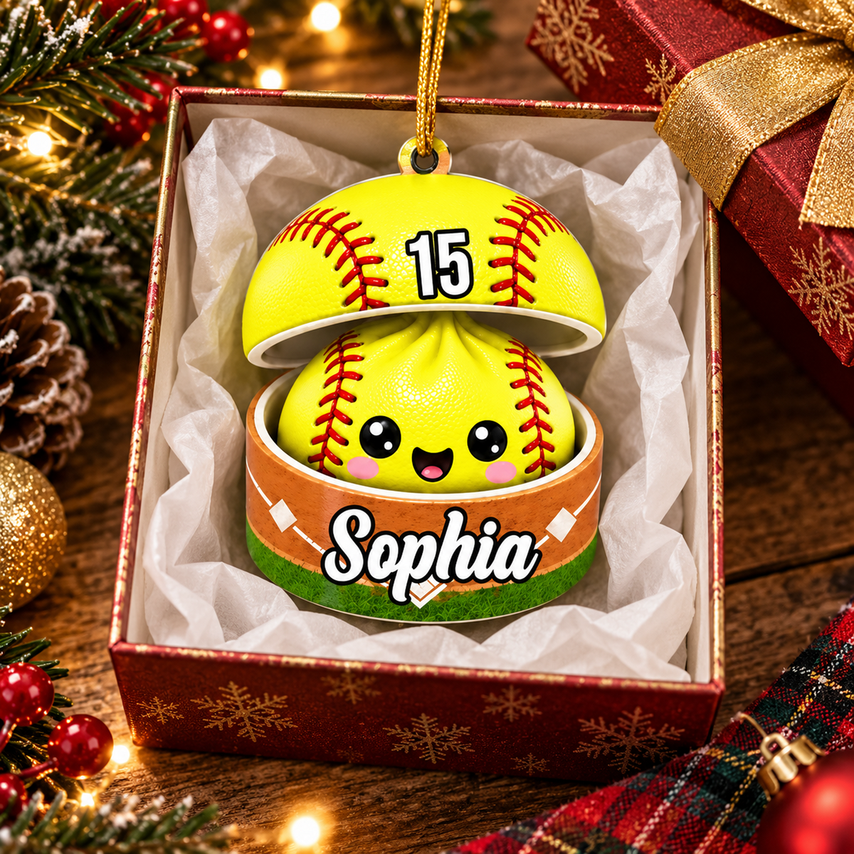 Cute Dumplings For Baseball, Softball, Soccer, Football, Basketball, Hockey Lover - Personalized Ornament