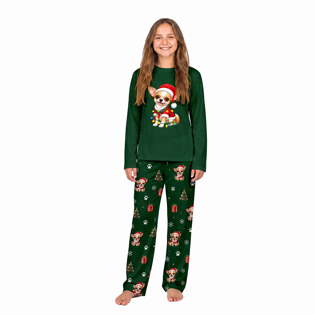 Cute Chihuahua Santa Christmas Dog Lover Matching Family Christmas Pajamas