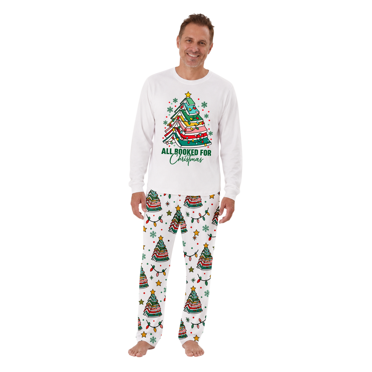 Cute All Booked For Christmas Book Tree Family Christmas Pajamas