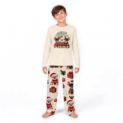 Merry Christmas Chihuahua Matching Family Christmas Pajamas With Pet