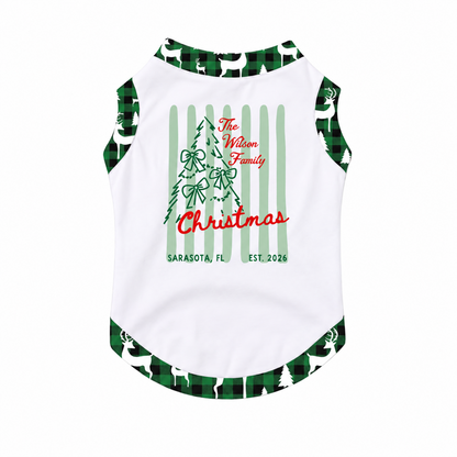 Custom Festive Green Plaid Personalized Family Christmas Pajamas