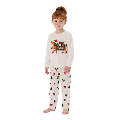 Personalized Festive Dachshund Christmas Gift Family Matching Christmas Pajamas With Pet