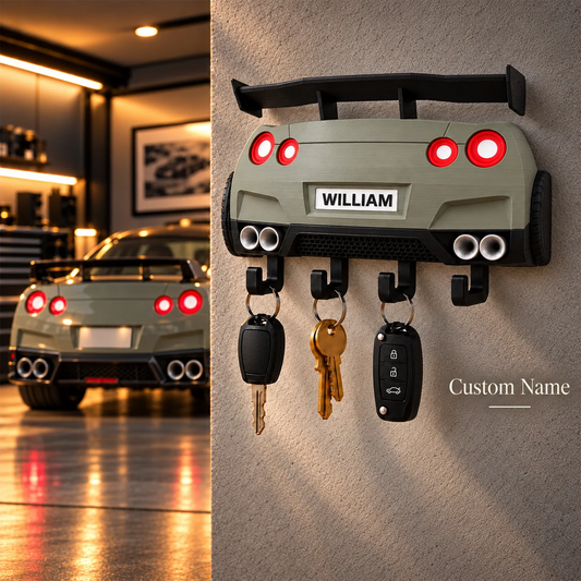 Personalized Sports Car Key Holder, Custom Name 3D Printed Wall Key Rack, Racing Car Key Organizer, Unique Gift for Car Lovers