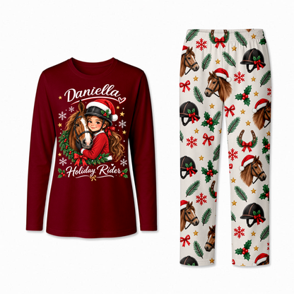 Personalized Horse Christmas Family Matching Pajama Set
