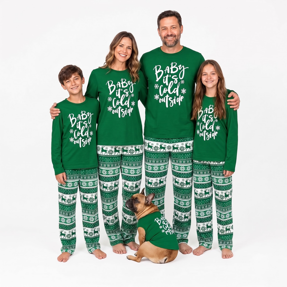 Baby It’s Cold Outside Matching Family Christmas Pajamas Set – Holiday PJs for Adults, Kids & Pet
