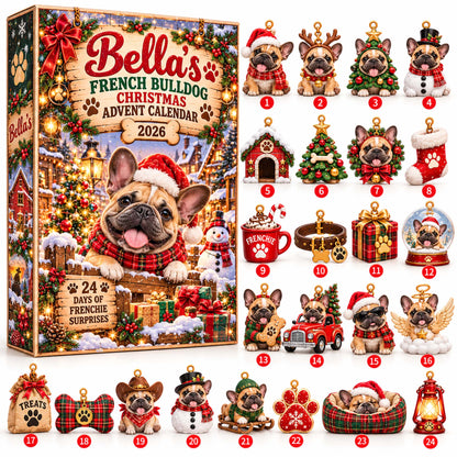 French Bulldog Lover Christmas Advent Calendar – Personalized Holiday Gift for Frenchie Owners