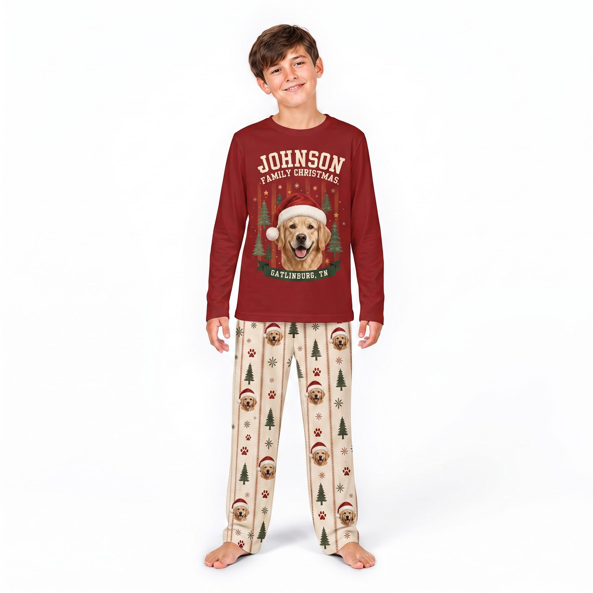 Cozy Personalized Dog Photo Family Christmas Pajamas With Pet