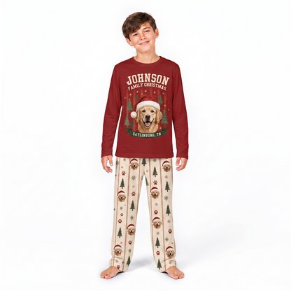 Cozy Personalized Dog Photo Family Christmas Pajamas With Pet