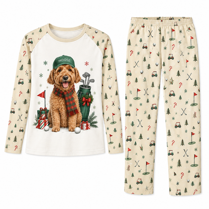 Personalized Pet Golf Christmas Family Pajamas