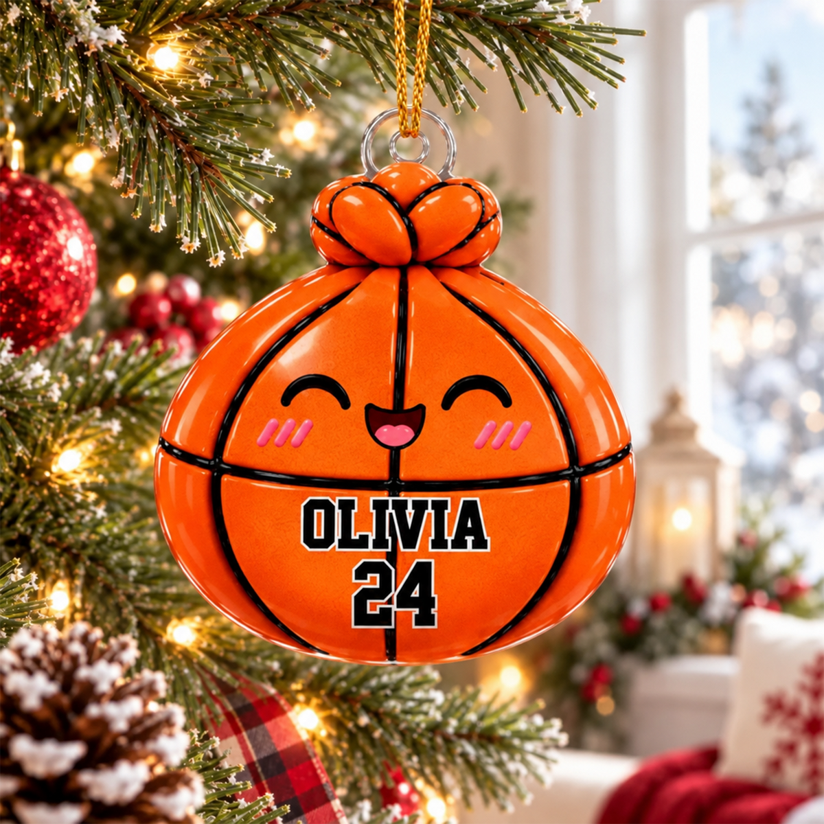 Personalized Sports Dumpling Ornament, Custom Name Dim Sum Acrylic Christmas Gift