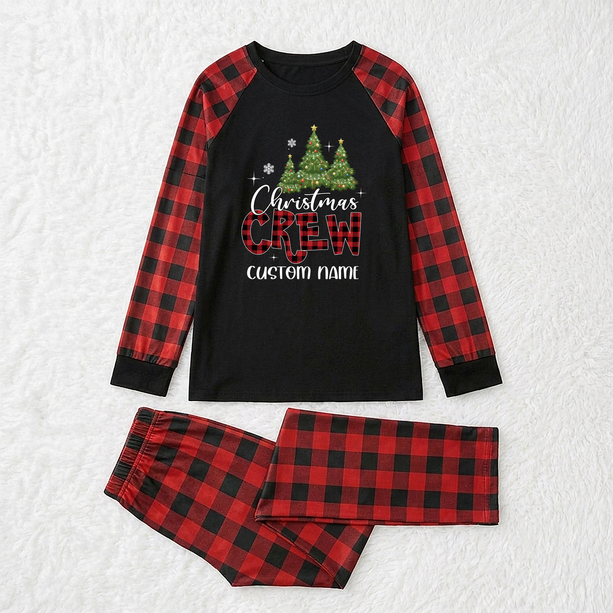 Cute Christmas Crew Matching Family Sleepwear Christmas