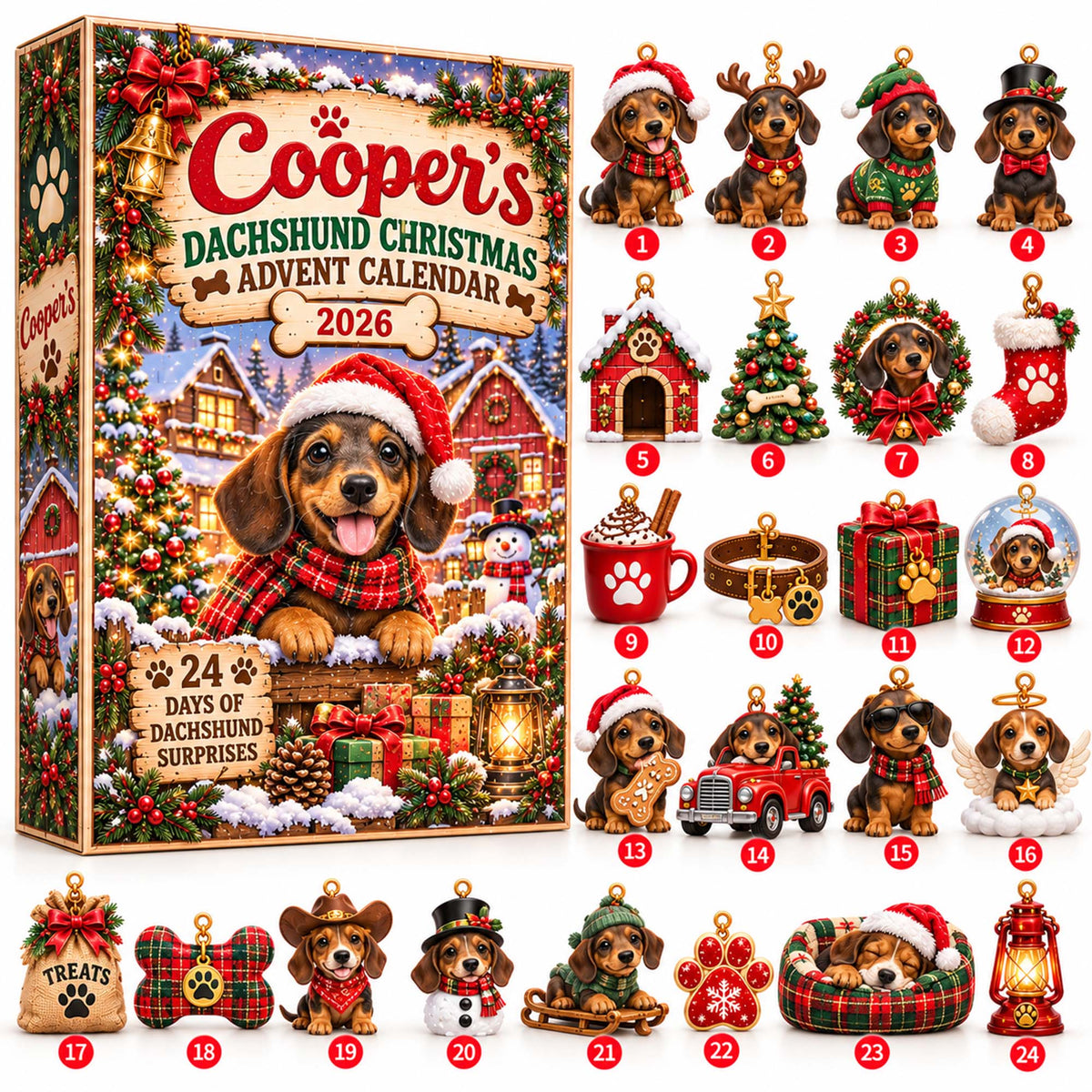 Dachshund Christmas Advent Calendar 2026 – 24 Days of Sausage Dog Surprises