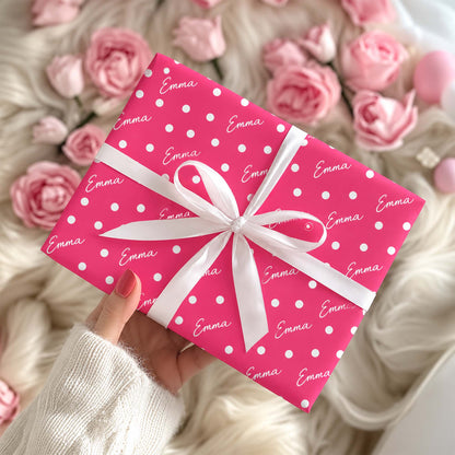 Pink Breast Cancer Awareness Ribbon Personalized Wrapping Paper