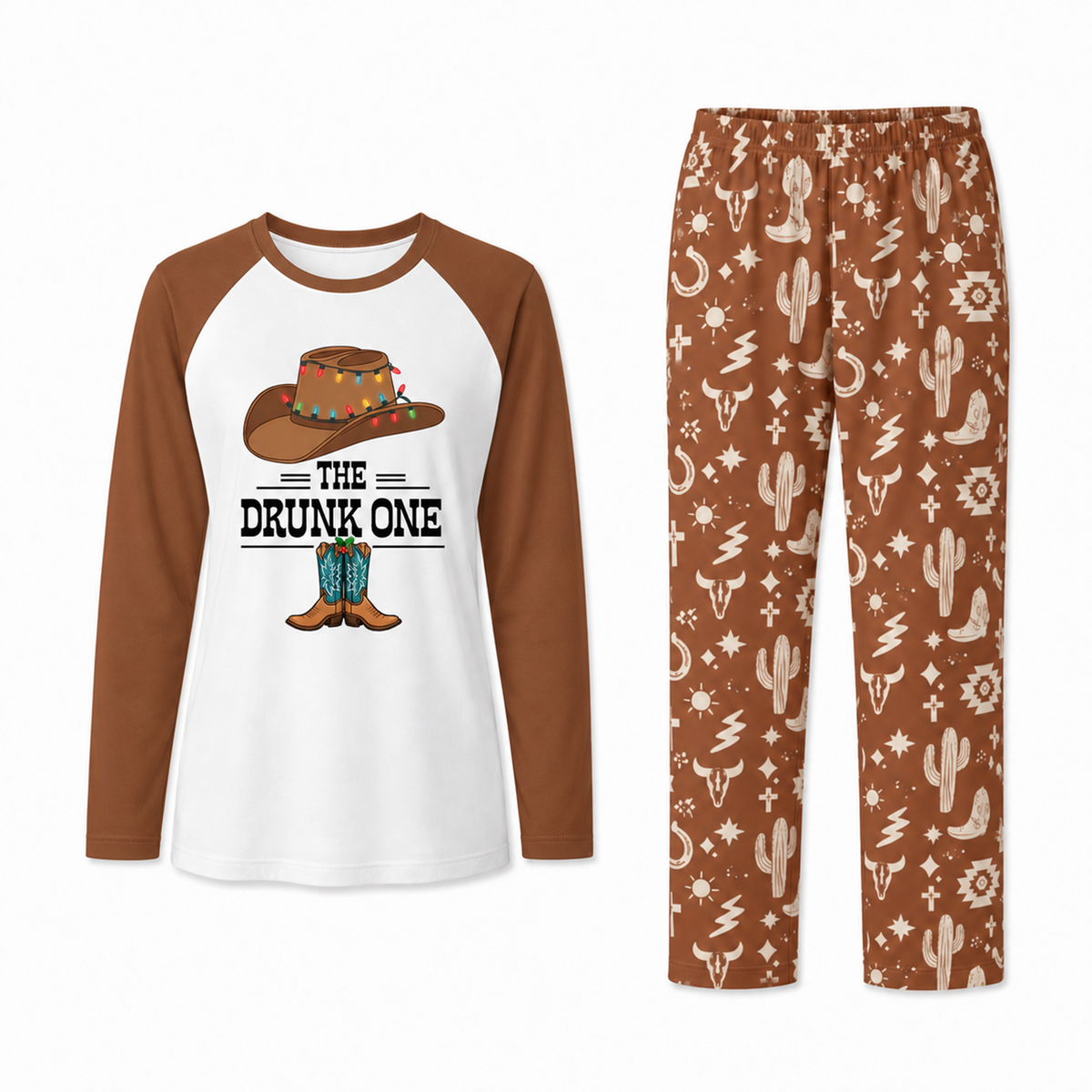 Personalized Western Cowboy Matching Family Christmas Pajamas