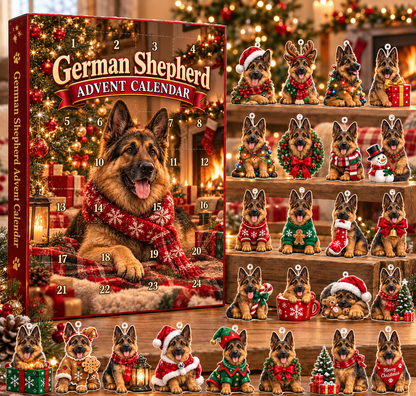 German Shepherd Christmas Advent Calendar 2026 – Dog Collectible Countdown Calendar, Holiday Gift for German Shepherd Lovers
