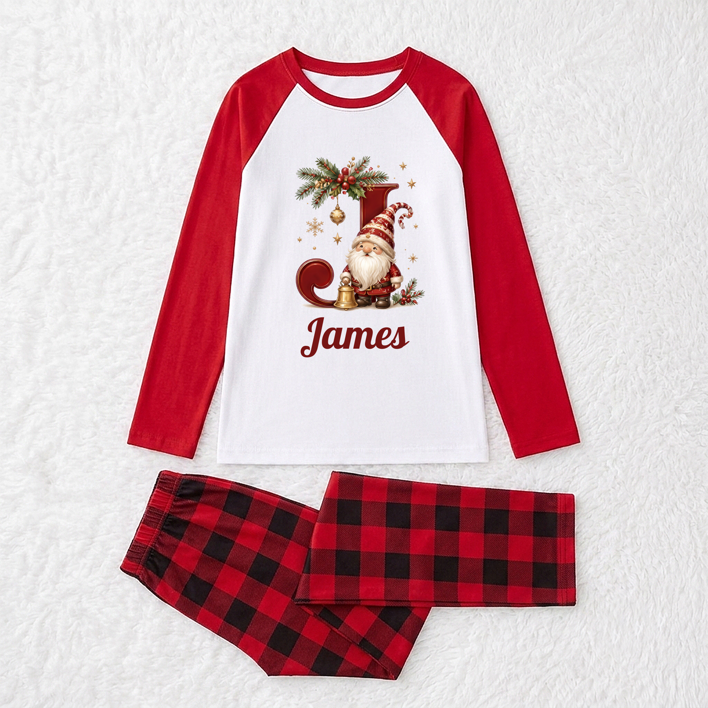 Custom Initial Name Christmas Pajamas